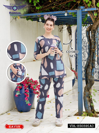 Print Vol 25032 A Grab It Rayon Co Ord Set Exporter Gujarat
