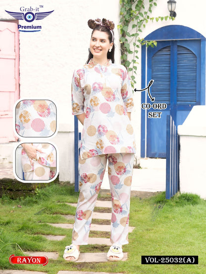 Print Vol 25032 A Grab It Rayon Co Ord Set Exporter Gujarat