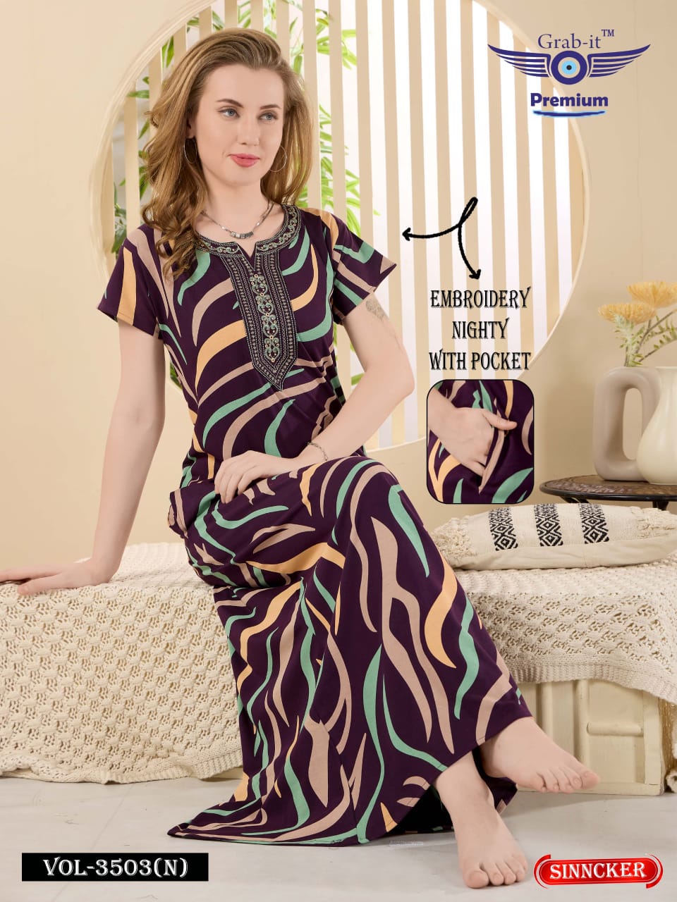Print Vol 3503 N Grab It Sinker Night Gowns Exporter