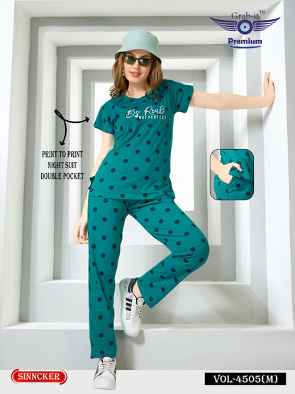 Print Vol 4505 M Grab It Sinker Pyjama Night Suits Manufacturer Gujarat