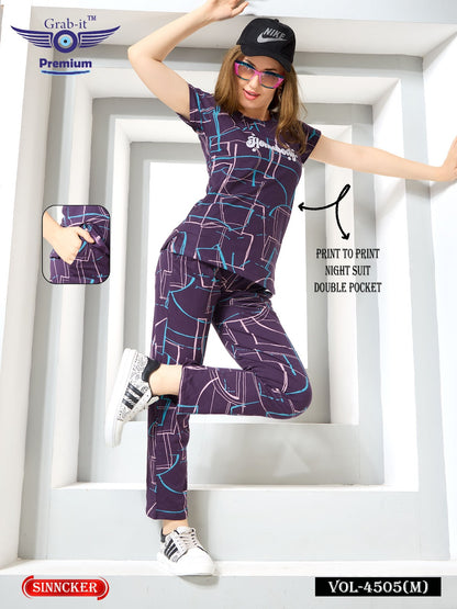 Print Vol 4505 M Grab It Sinker Pyjama Night Suits Manufacturer Gujarat