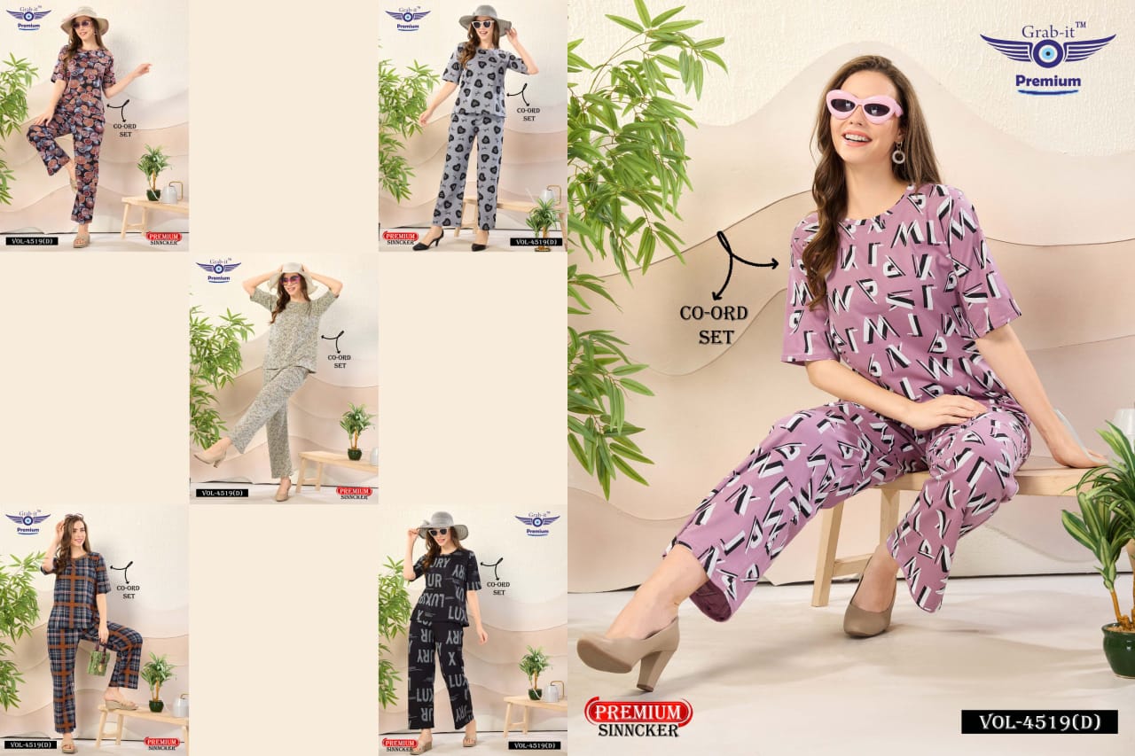Print Vol 4519 D Grab It Sinker Co Ord Set Wholesaler