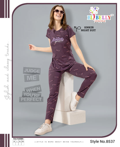 Print Vol 624 Belly Sinker Pyjama Night Suits Wholesaler India