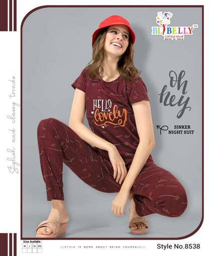 Print Vol 624 Belly Sinker Pyjama Night Suits Wholesaler India