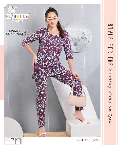 Print Vol 628 Belly Sinker Co Ord Set Wholesale Price