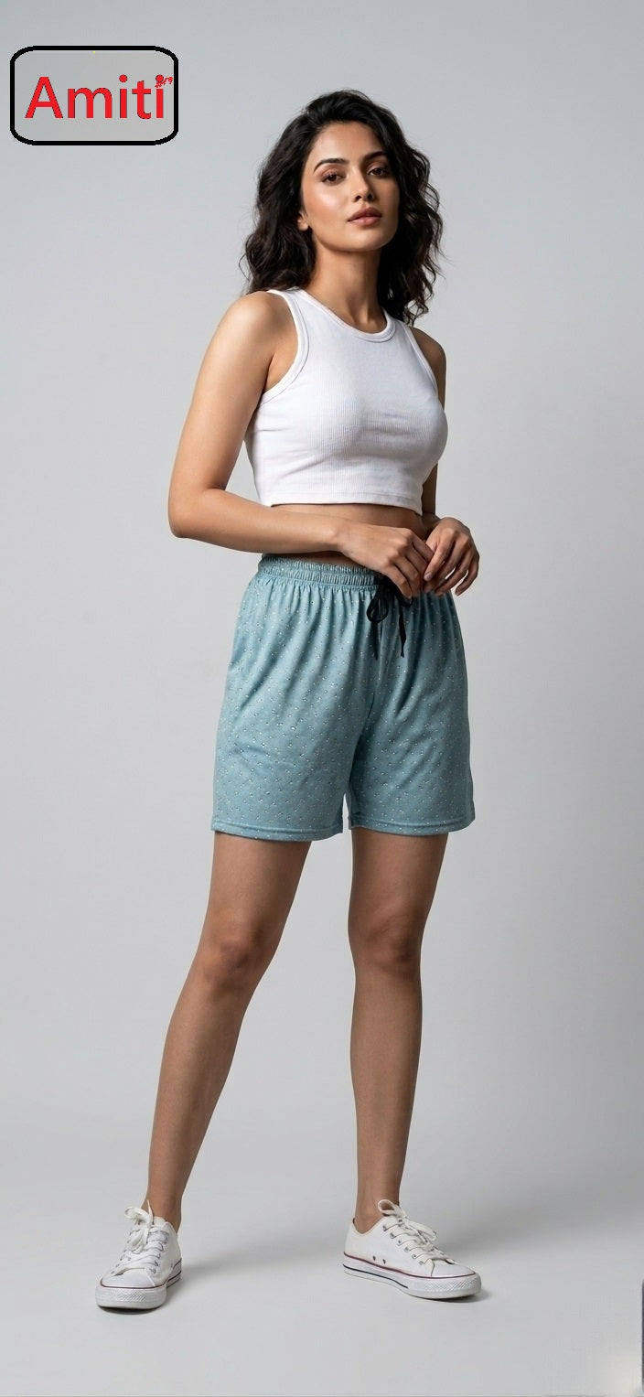 Printed 0404 Amiti Cotton Women Shorts Wholesaler Ahmedabad