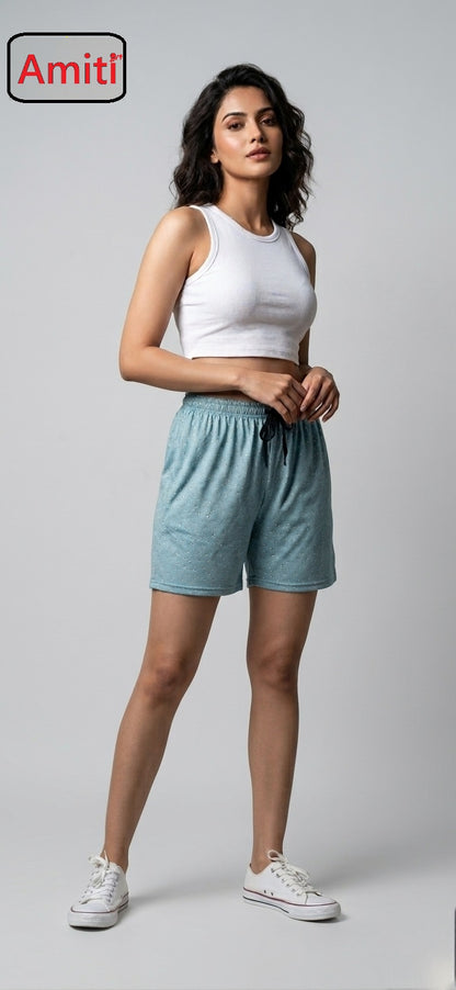 Printed 0404 Amiti Cotton Women Shorts Wholesaler Ahmedabad