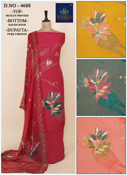 Printed 04 Sahira Jaam Silk Salwar Suits Supplier Ahmedabad