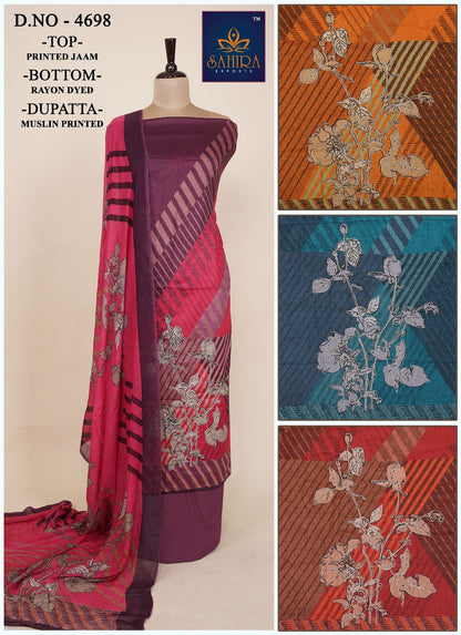 Printed 04 Sahira Jaam Silk Salwar Suits Supplier Ahmedabad
