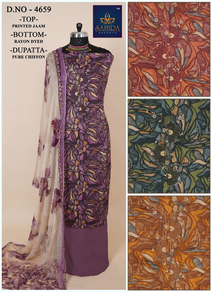 Printed 04 Sahira Jaam Silk Salwar Suits Supplier Ahmedabad