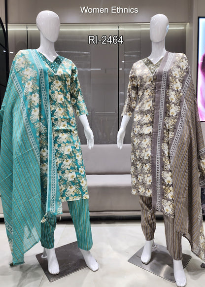 Printed 050425 Women Ethnics Readymade Pant Style Suits Supplier India
