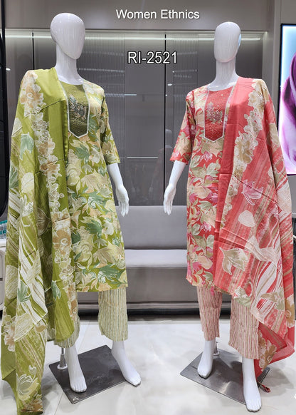Printed 050425 Women Ethnics Readymade Pant Style Suits Supplier India