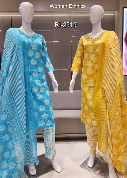 Printed 050425 Women Ethnics Readymade Pant Style Suits Supplier India