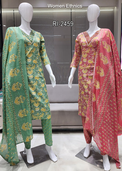 Printed 050425 Women Ethnics Readymade Pant Style Suits Supplier India