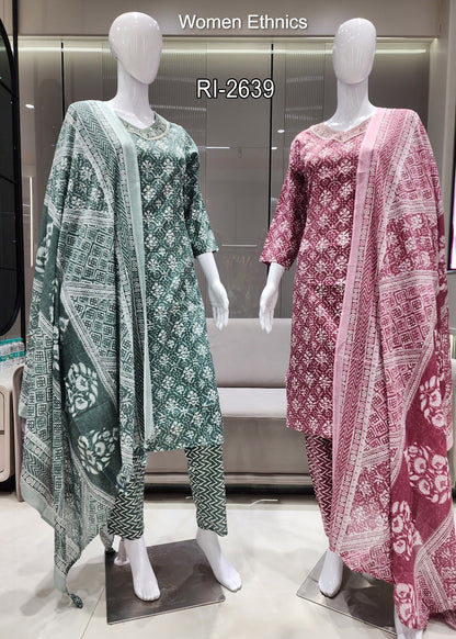 Printed 050425 Women Ethnics Readymade Pant Style Suits Supplier India