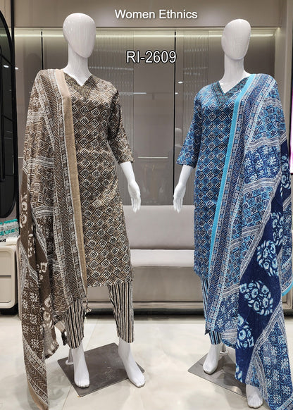 Printed 050425 Women Ethnics Readymade Pant Style Suits Supplier India