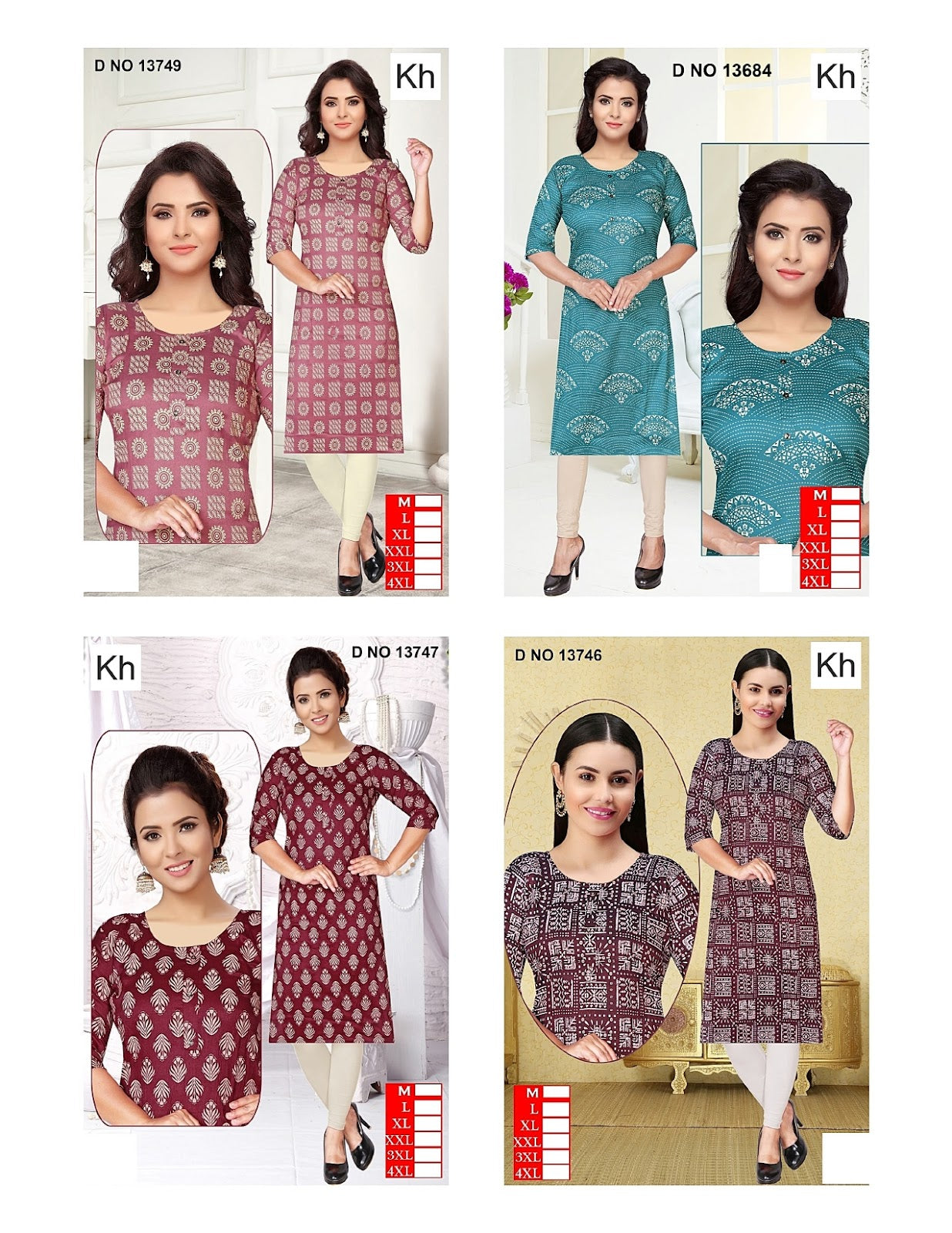 Printed 080825 Kh Two Tone Long Straight Kurti Manufacturer India