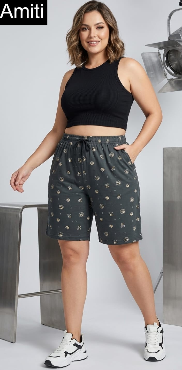 Printed 1306 Amiti Cotton Women Shorts Manufacturer India