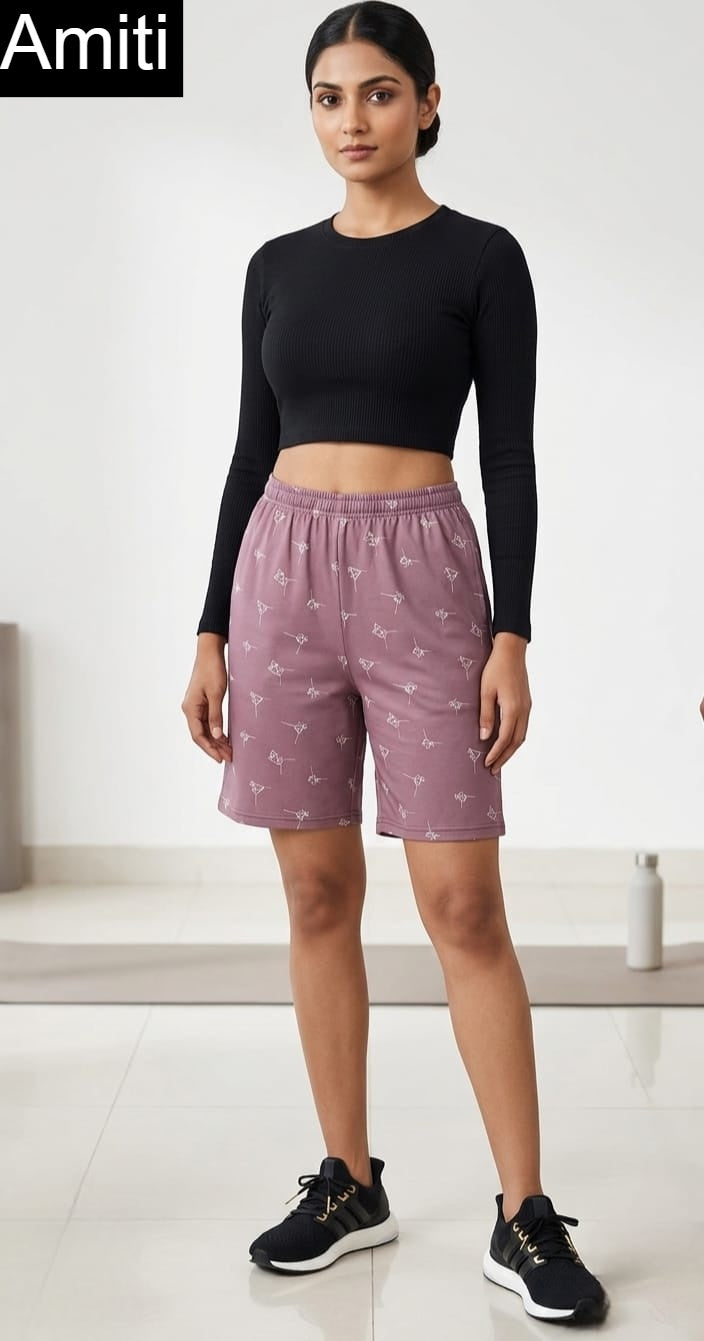 Printed 1306 Amiti Cotton Women Shorts Manufacturer India