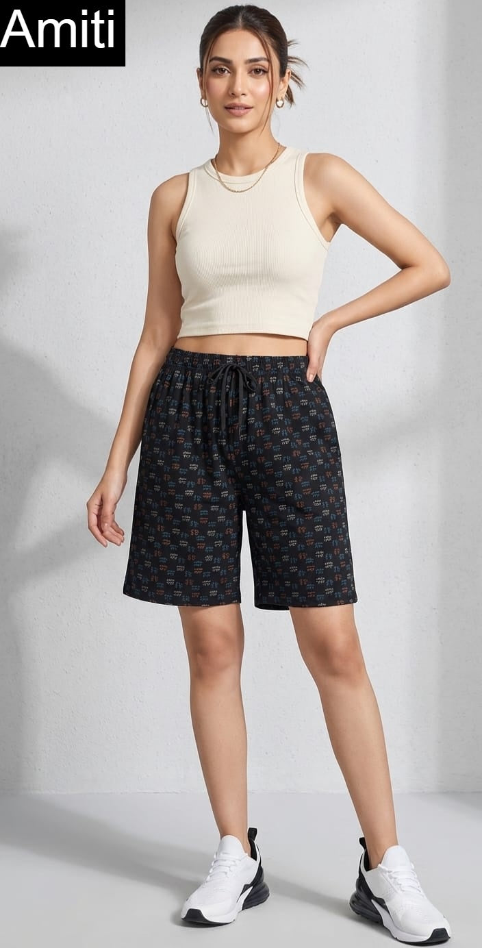 Printed 1306 Amiti Cotton Women Shorts Manufacturer India