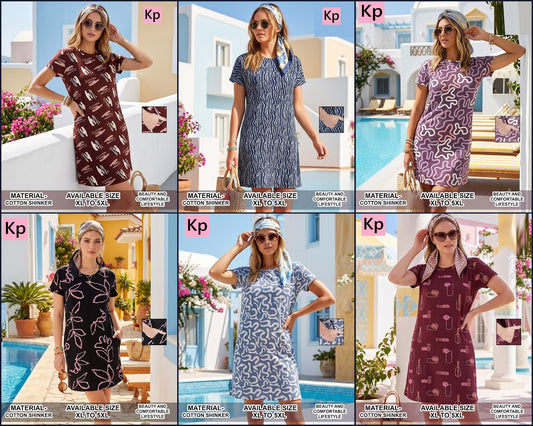 Printed 1307 Kp Cotton Sinker Women Long Tshirt Manufacturer India