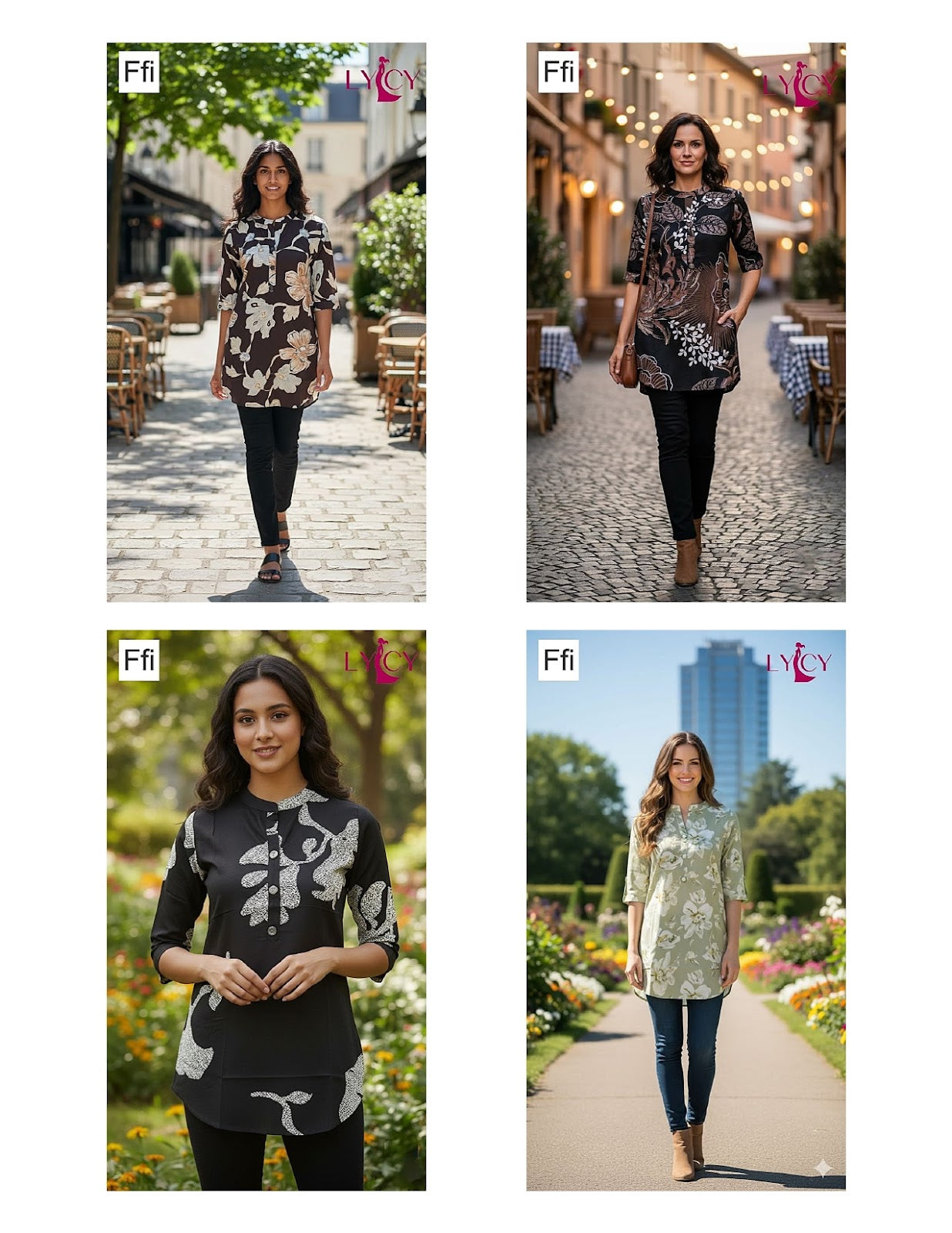 Printed 1310 Lycy Ffi Rayon Short Kurtis Exporter Gujarat