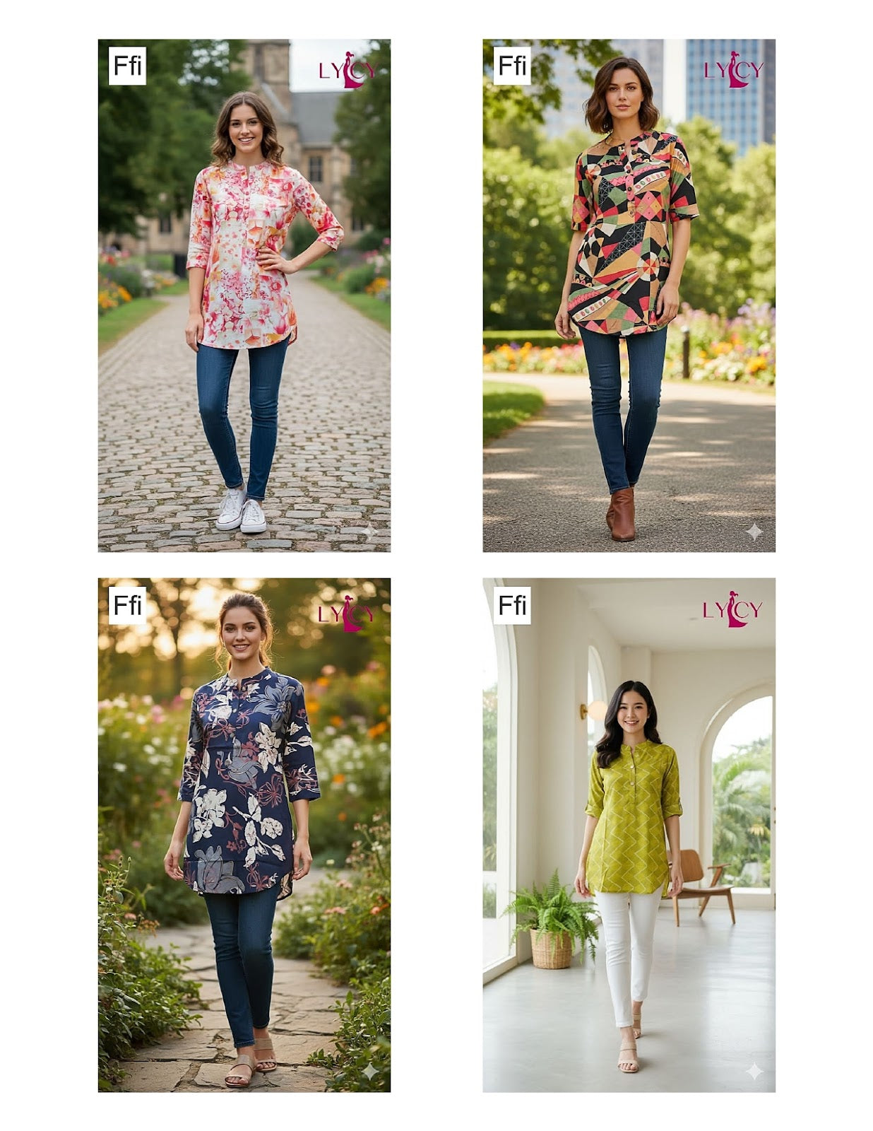 Printed 1310 Lycy Ffi Rayon Short Kurtis Exporter Gujarat
