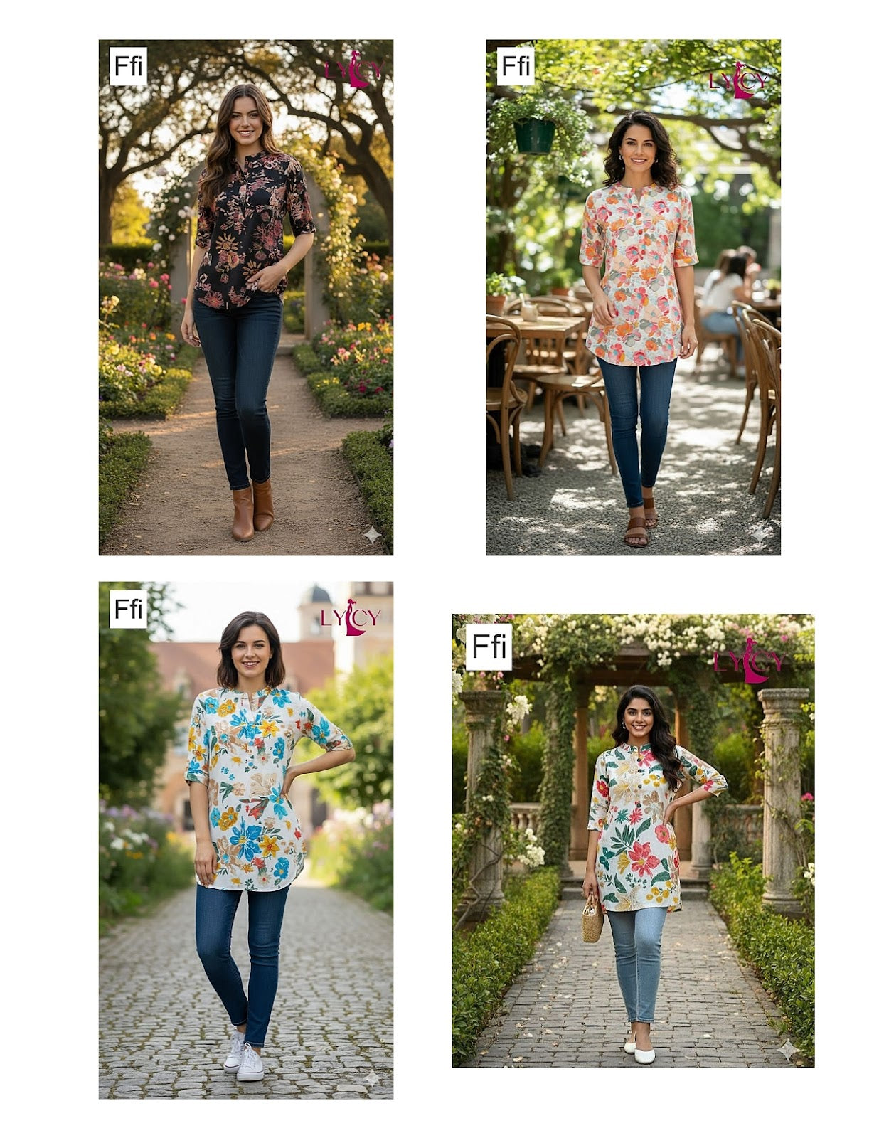 Printed 1310 Lycy Ffi Rayon Short Kurtis Exporter Gujarat