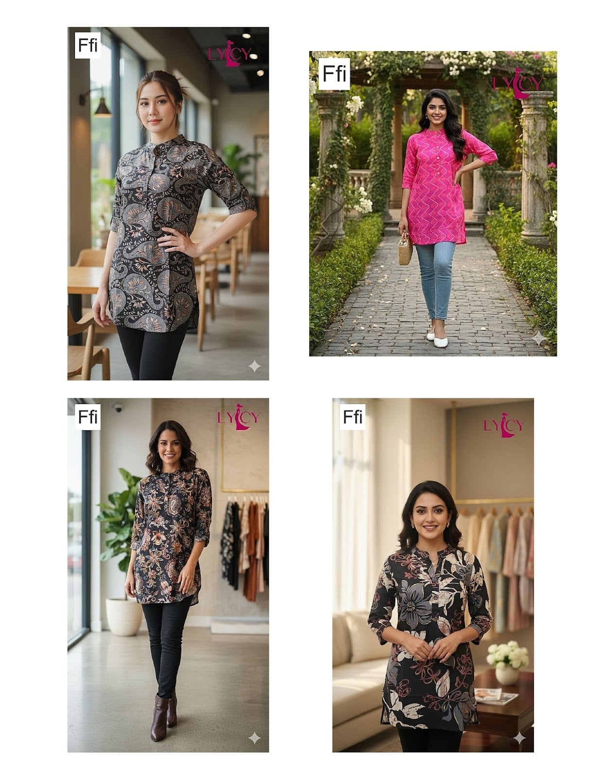 Printed 1310 Lycy Ffi Rayon Short Kurtis Exporter Gujarat