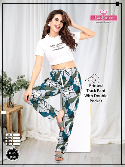 Printed 1698 La Fairy Heavy Shinkar Hosiery Women Track Pants Wholesale Price