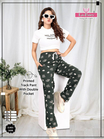 Printed 1698 La Fairy Heavy Shinkar Hosiery Women Track Pants Wholesale Price
