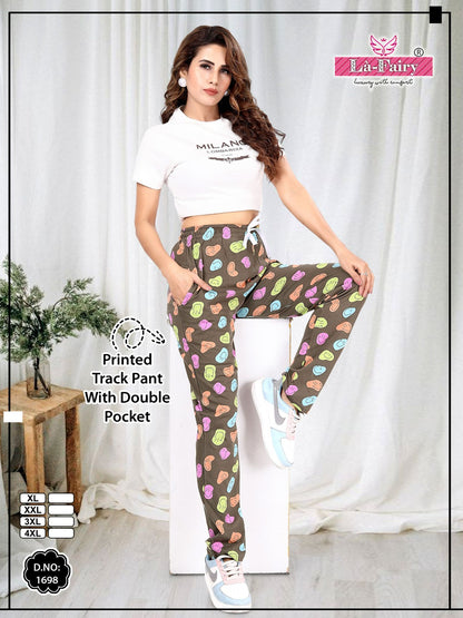 Printed 1698 La Fairy Heavy Shinkar Hosiery Women Track Pants Wholesale Price