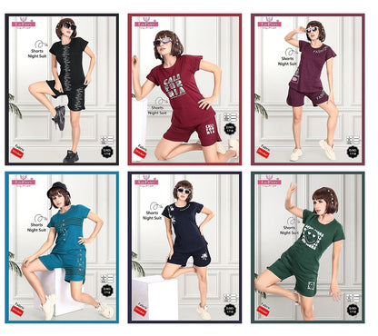 Printed 1718 La Fairy Shinker Shorts Night Suits Manufacturer India