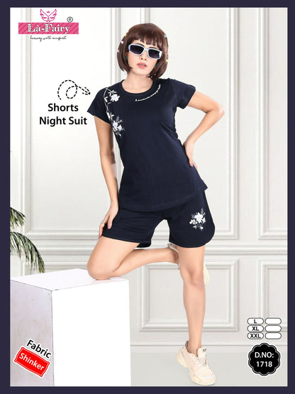 Printed 1718 La Fairy Shinker Shorts Night Suits Manufacturer India