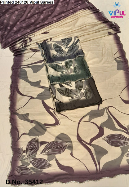 Printed 240126 Vipul Satin Silk Sarees Supplier Ahmedabad