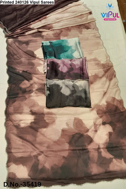 Printed 240126 Vipul Satin Silk Sarees Supplier Ahmedabad