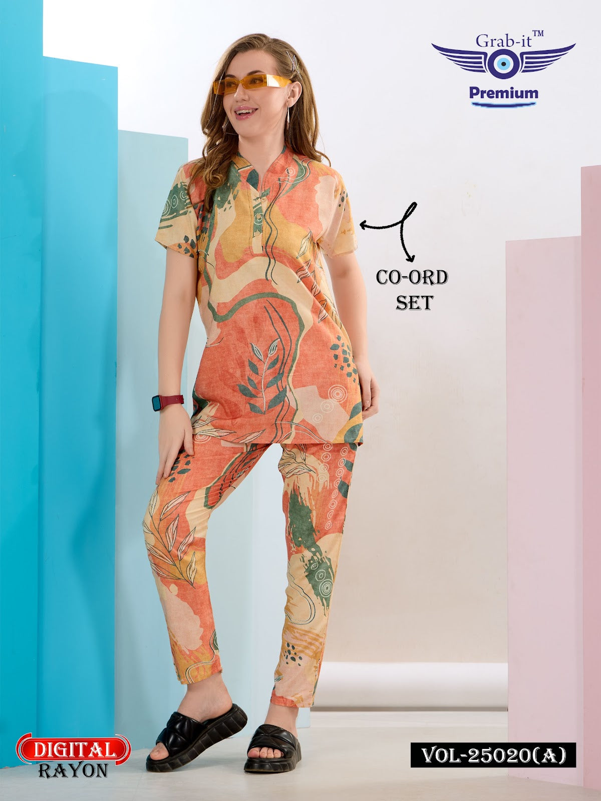 Printed 25020 A Grab It Rayon Co Ord Set Supplier Ahmedabad