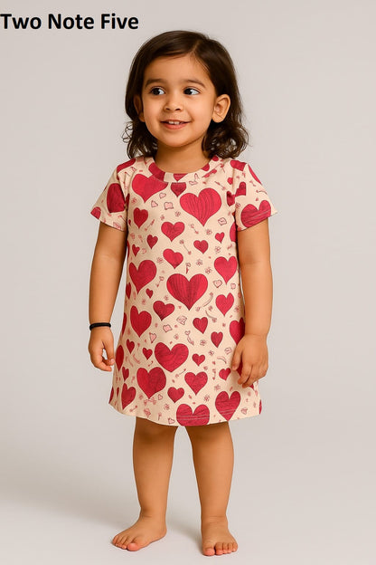 Printed 2608 Two Note Five Cotton Blend Girls Frock Manufacturer India