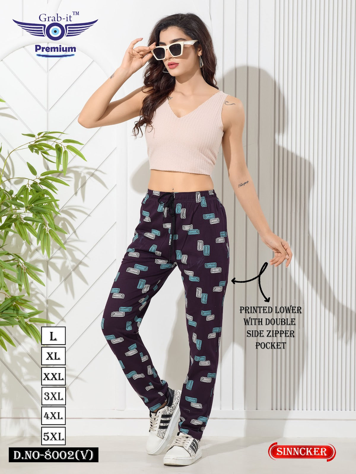 Printed Design 8002 V Grab It Sinker Women Night Lower Wholesaler India