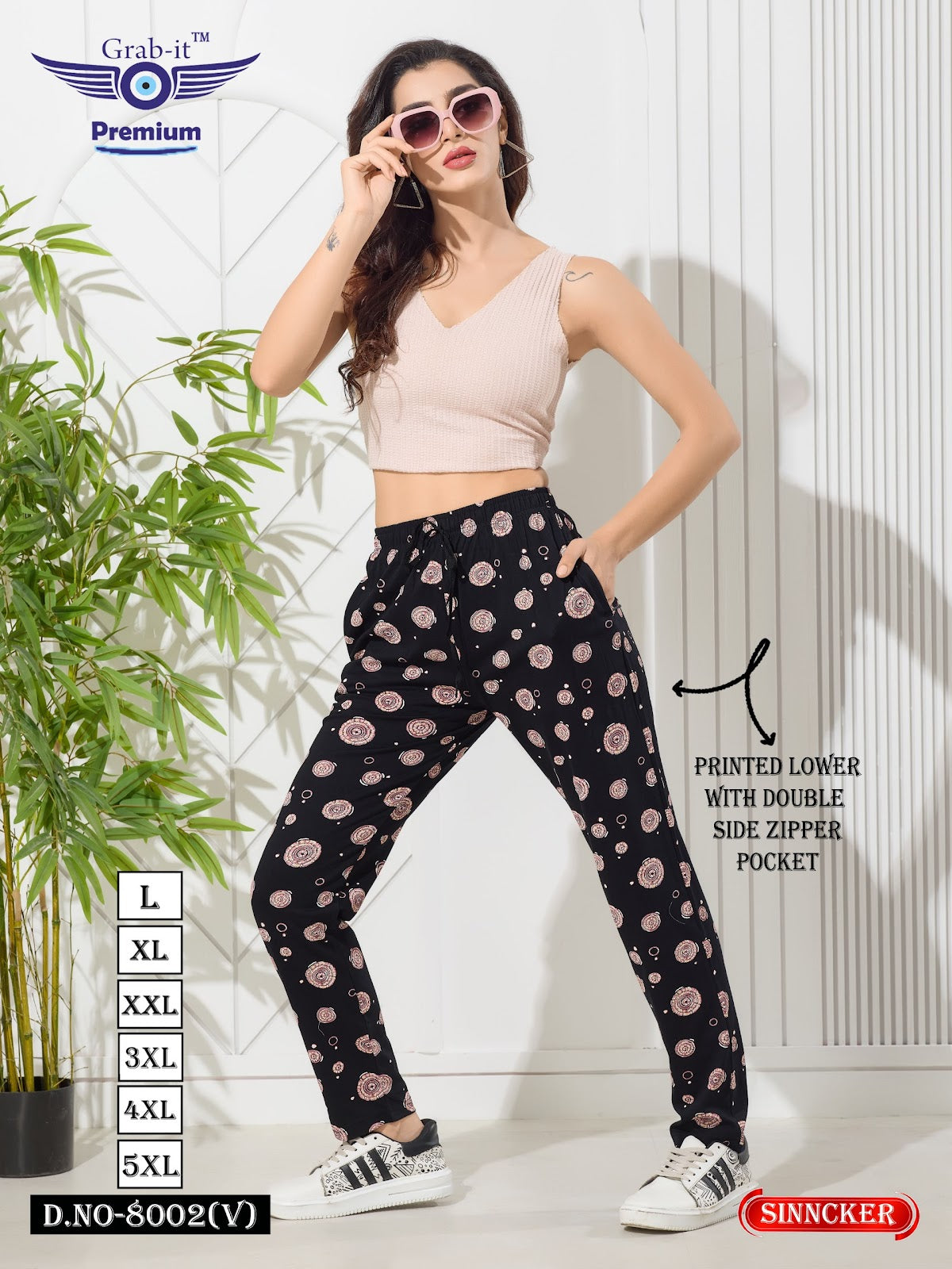 Printed Design 8002 V Grab It Sinker Women Night Lower Wholesaler India