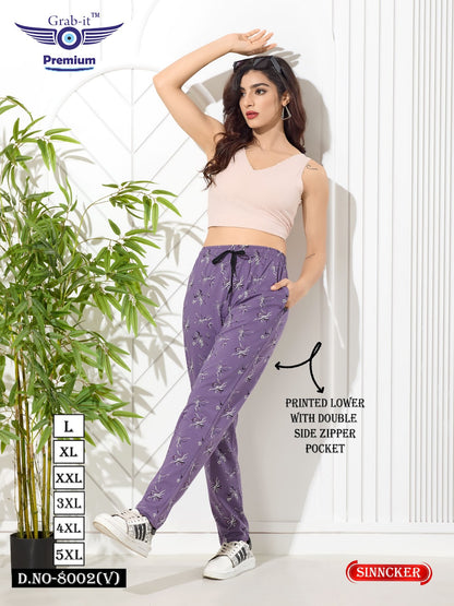 Printed Design 8002 V Grab It Sinker Women Night Lower Wholesaler India