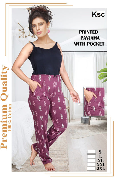 Printed Pyjama Ksc Cotton Women Night Lower Wholesaler Ahmedabad