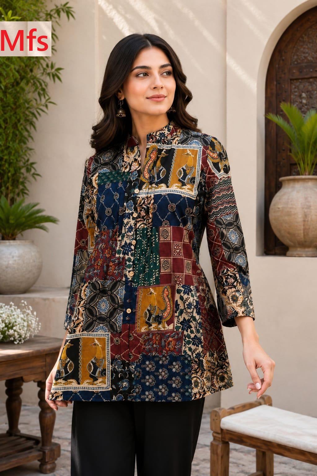 Prints 170826 Mfs Cotton Shirt Style Kurti Wholesaler Gujarat