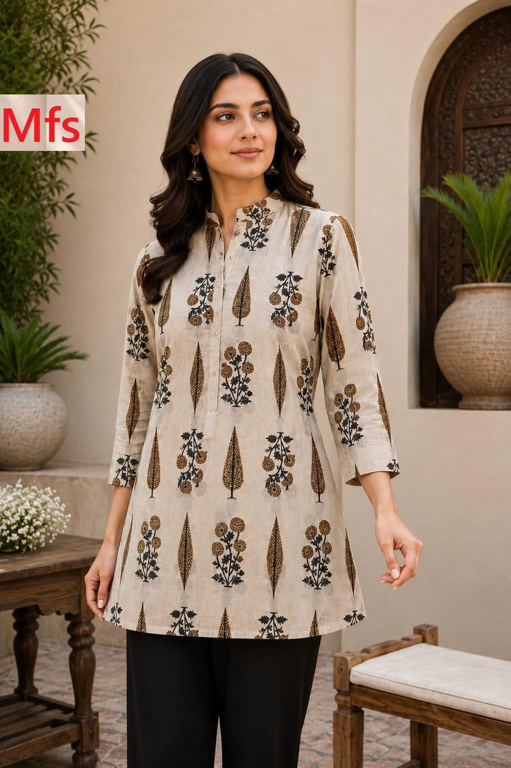Prints 170826 Mfs Cotton Shirt Style Kurti Wholesaler Gujarat