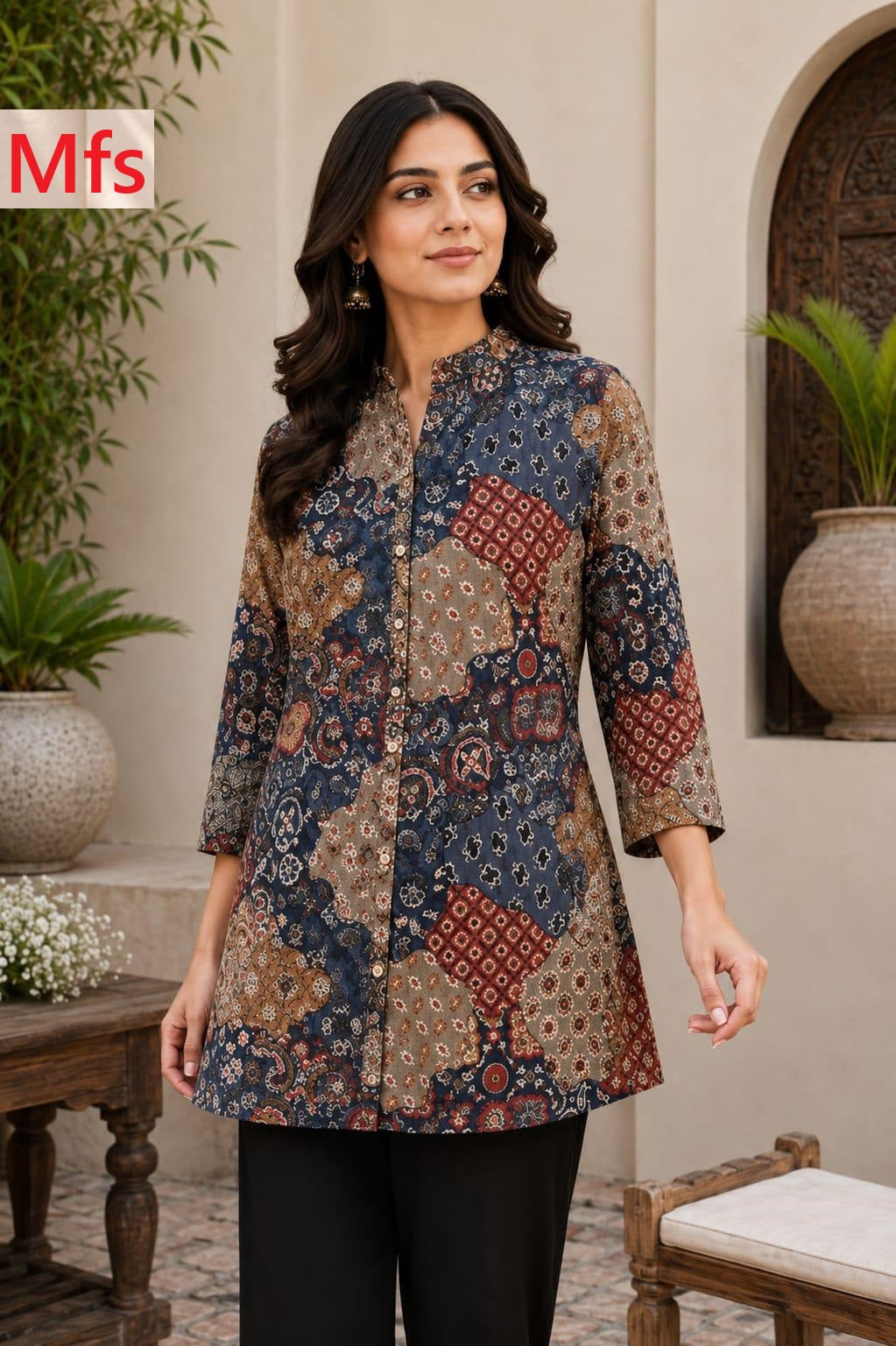 Prints 170826 Mfs Cotton Shirt Style Kurti Wholesaler Gujarat