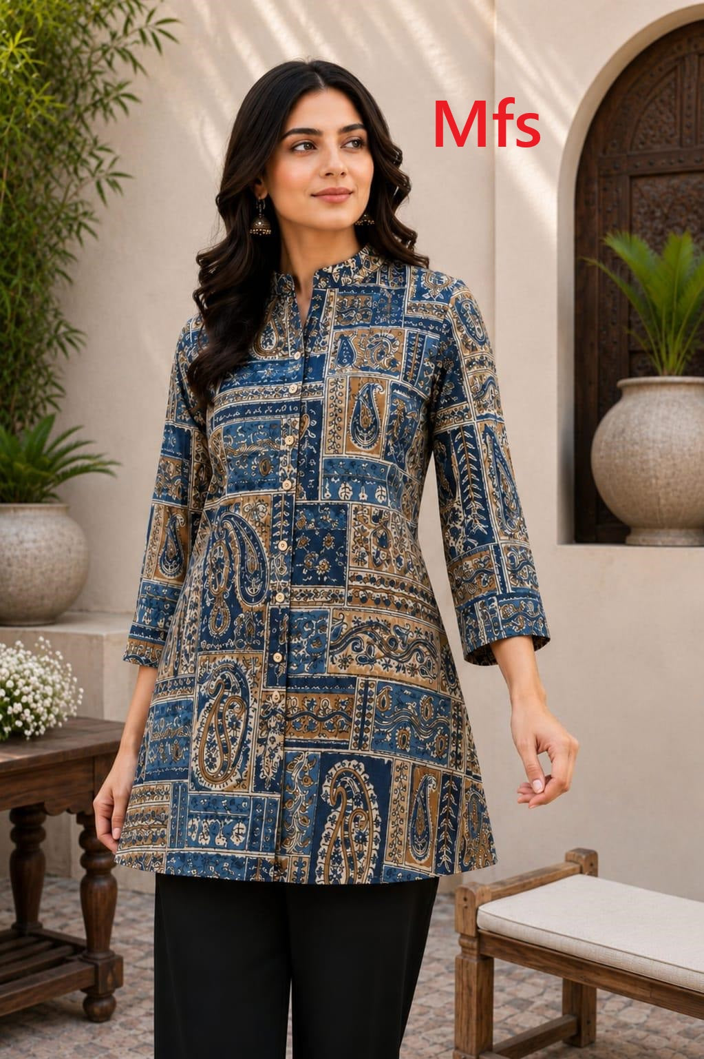 Prints 170826 Mfs Cotton Shirt Style Kurti Wholesaler Gujarat