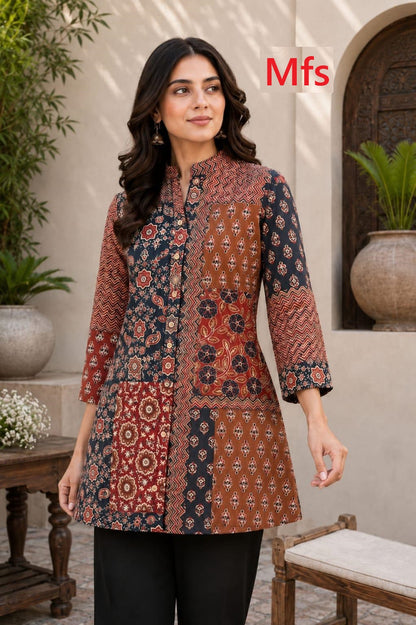 Prints 170826 Mfs Cotton Shirt Style Kurti Wholesaler Gujarat