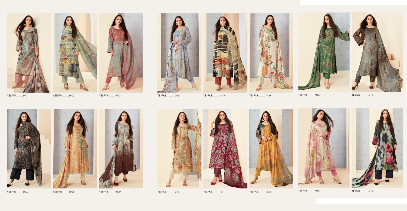 Prints Yesfab Silk Pant Style Suits