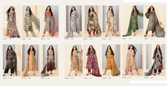 Prints Yesfab Silk Pant Style Suits