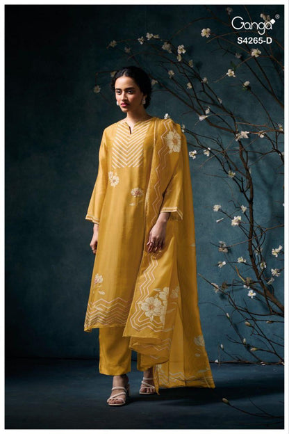 Priselle 4265 Ganga Pure Bemberg Plazzo Style Suits Wholesaler